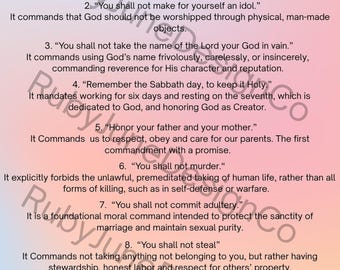 10 Commandments Bible Tip-Ins: Christian Journaling Inserts (Digital Download)