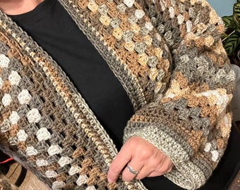 Harvest Fall Granny Hexagon Cardigan.