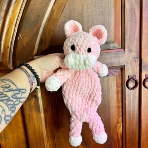 Handmade Crochet Pink Cow Lovey