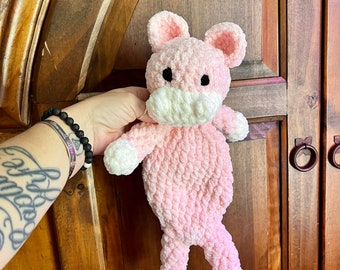 Handmade Crochet Pink Cow Lovey