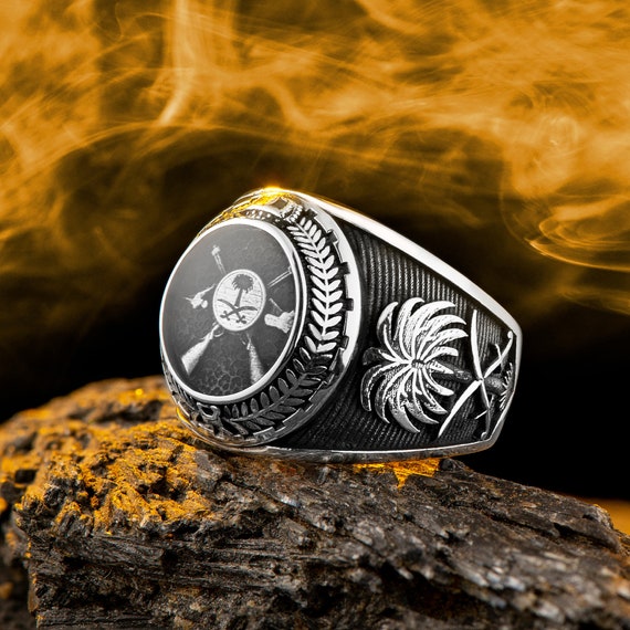 Anillo de las Fuerzas Reales de Arabia Saudita anillos de plata de ley 925 hechos a mano para hombres regalo de anillos militares para el. Etsy Mexico
