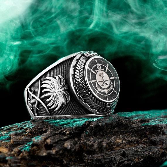 Anello delle forze navali saudite reali anelli da uomo fatti a