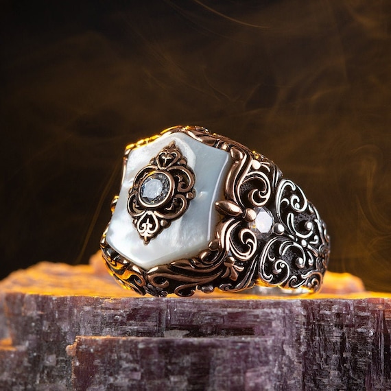 Pearl Stone Men's Ring