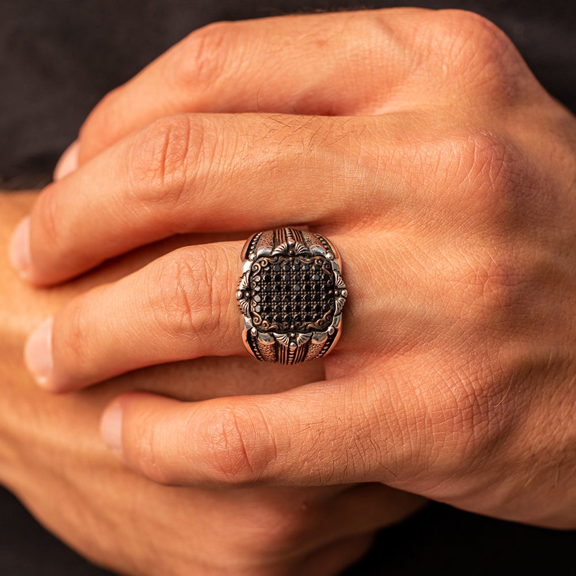 Mens Handmade Ring 925 Sterling Silver Ring Man Ring Turkish Etsy