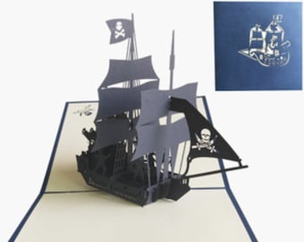 Pirate Ship - Pop Up 3D Card Special Occasion Hobby Fun Birthday