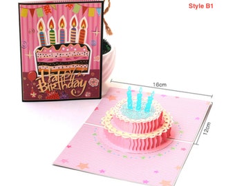 Pink Cake - Pop Up 3D Card Birthday