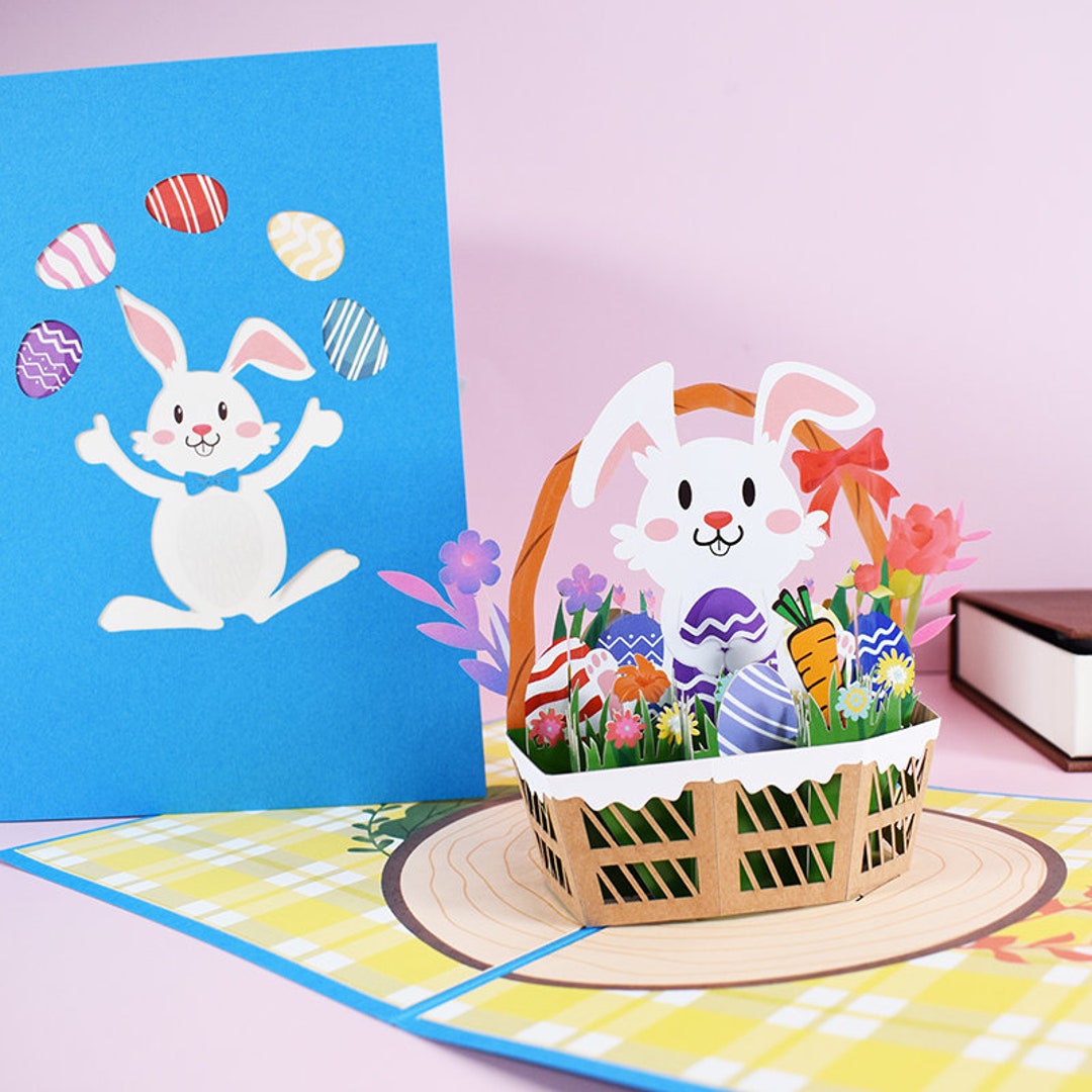 Easter Bunny Eggs - Pop up 3D Card Special Occasions - Etsy UK