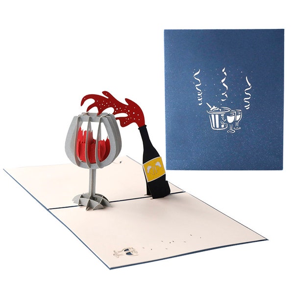 Red Wine - Pop Up 3D Card Special Occasion Fun Birthday