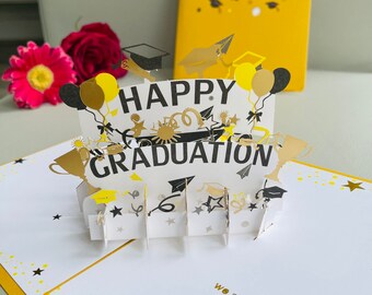 Graduation Pop up 3D Card. A Delightful Surprise Greeting Card ...