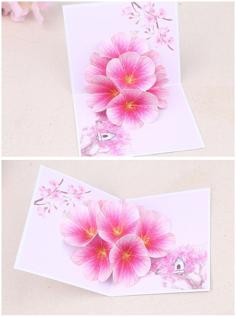 Pnk Cherry Blossom Tree - 3D - Pop up Card - Brthday - Annversary - Get Well (sku145a) - Etsy UK