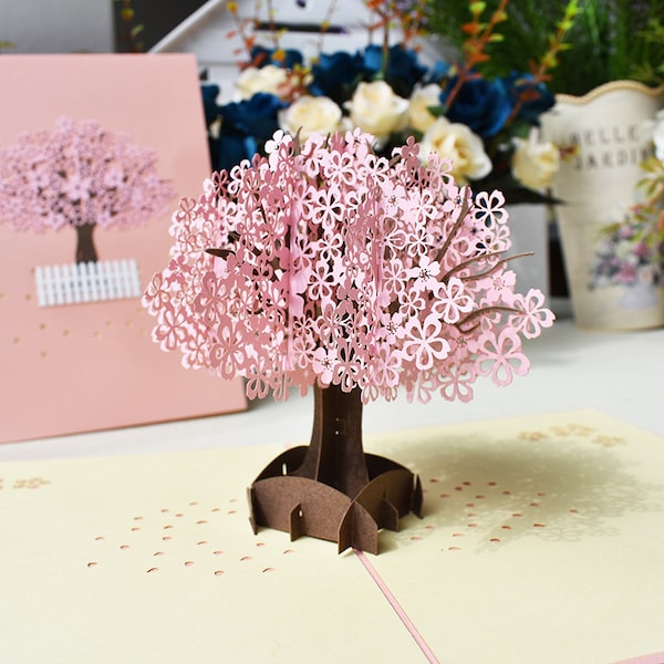 Pink Cherry Blossom Tree - Pop Up 3D Card Birthday Mother's day Special Occasions