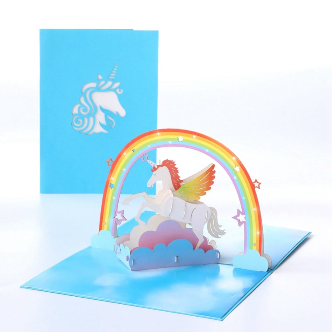 Unicorn Rainbow - Pop up 3D Card Birthday Fun Special Occasion - Etsy UK