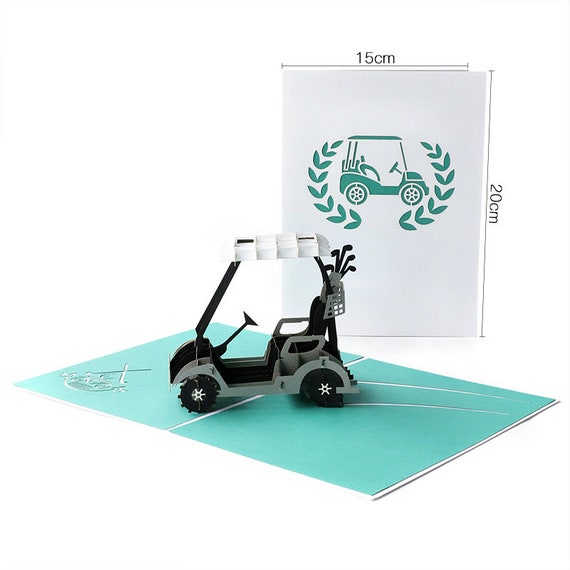 Golf Club Buggy Pop up 3D Card Special Occasion Hobby Fun Birthday Etsy UK