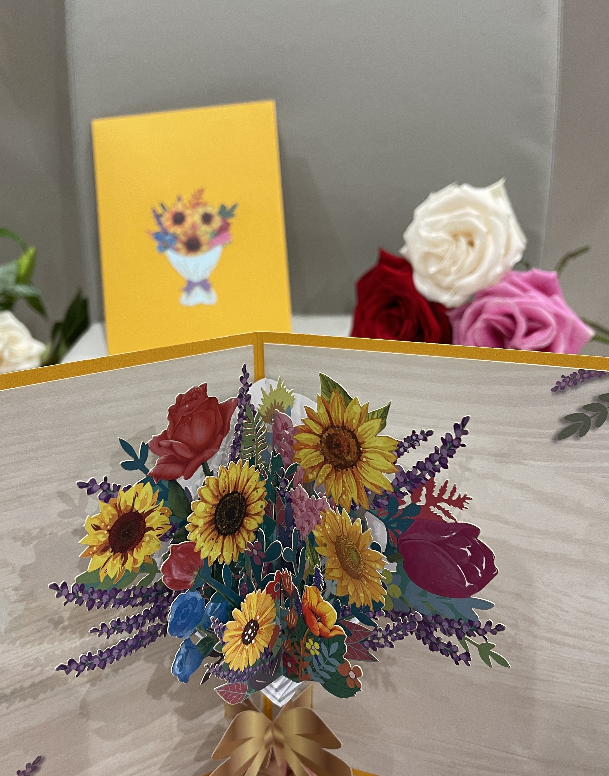 Flowers Bouquet - Pop up 3D Card Birthday Mother's Day Special ...