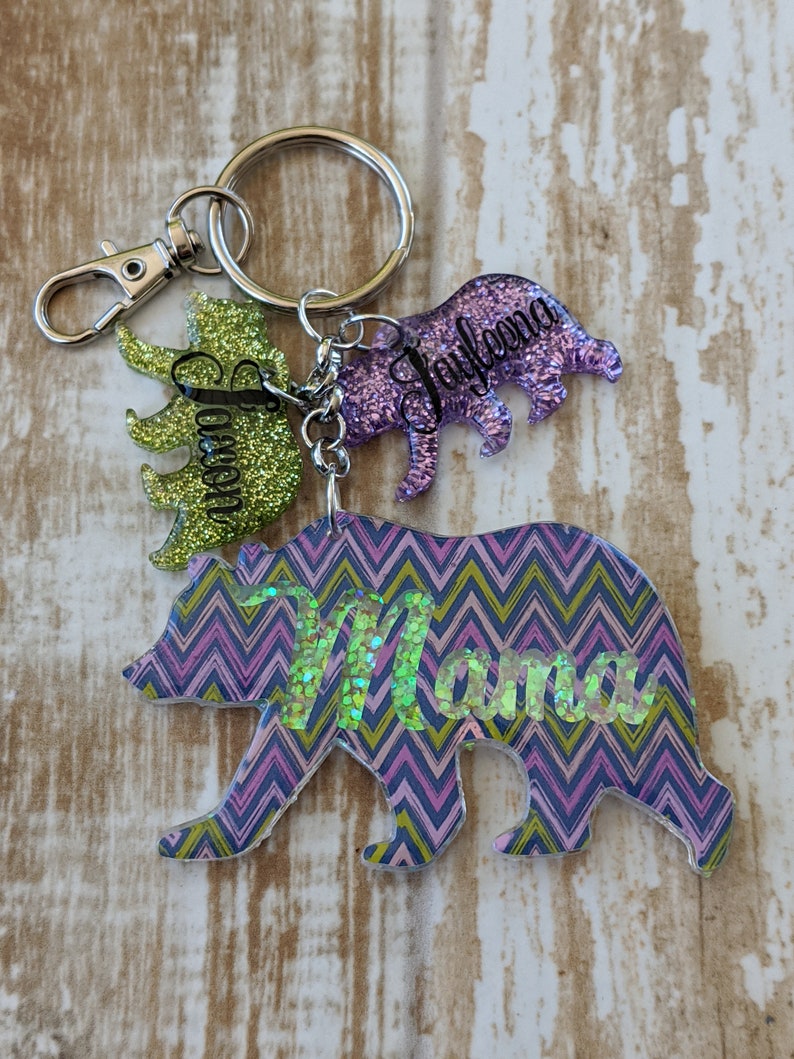 MAMA BEARBABY Bear Keychain