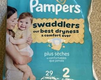 Pampers Swaddlers Baby Diapers Size 2, 29 Count 10-22 lbs Free Ship