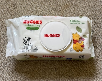 Huggies Natural Care Baby Wipe Soft Pack Aloe / Vitamin E Unscented Pack of 56 Free Ship