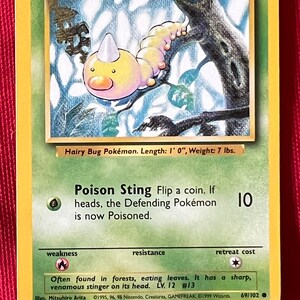 1999 Pokémon Weedle 1st Edition Shadowless Pokemon Card 69/102