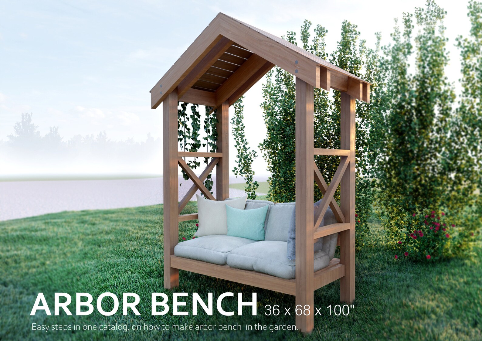 Arbor Bench Plans 36 X 68 / Stepbystep Instructions Etsy