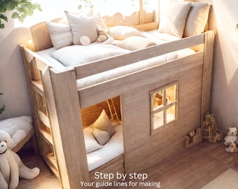 Bunk bed playhouse plans - Download pdf & Build ! - (digital download)