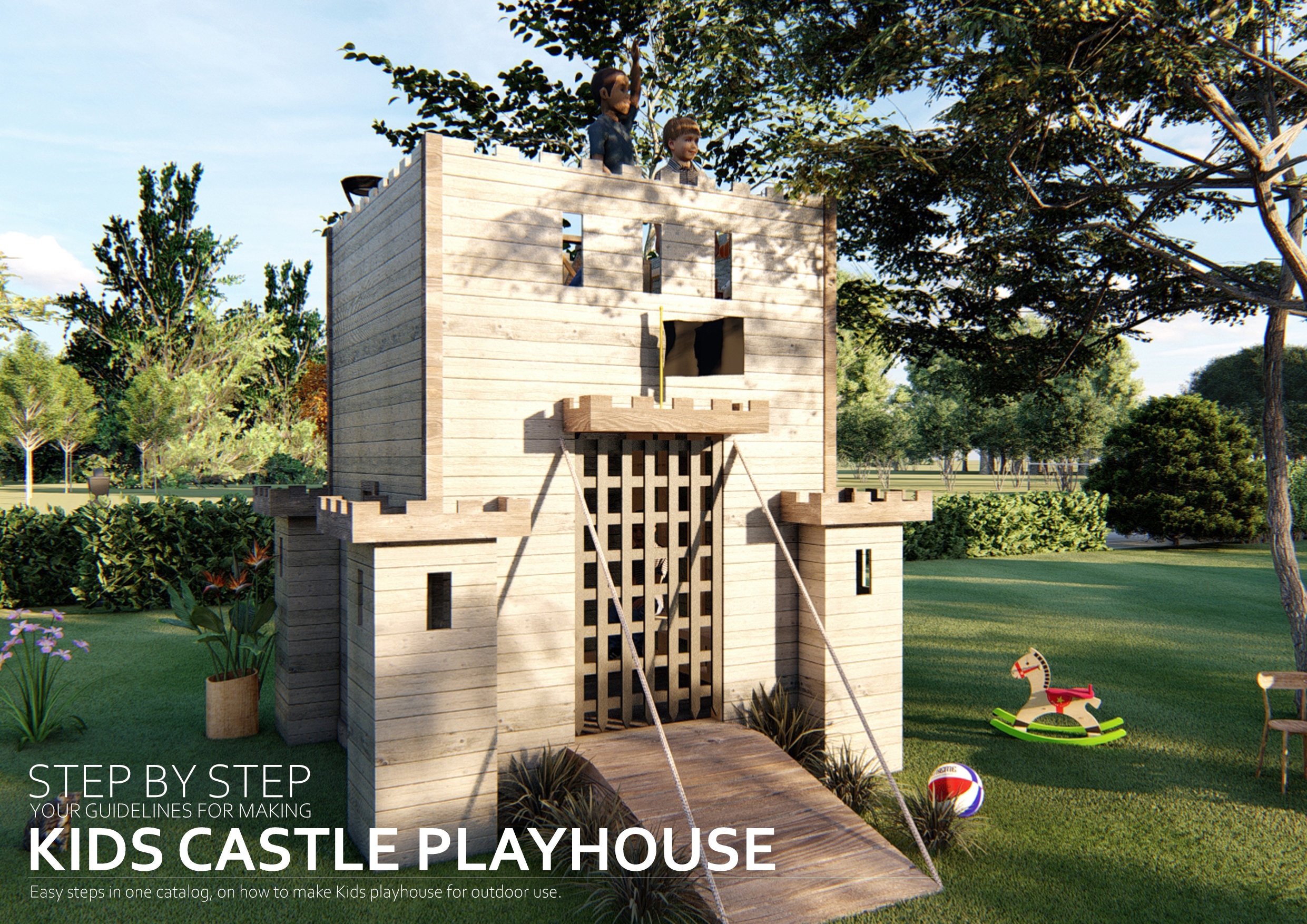 Kids outdoor cheap castle playhouse