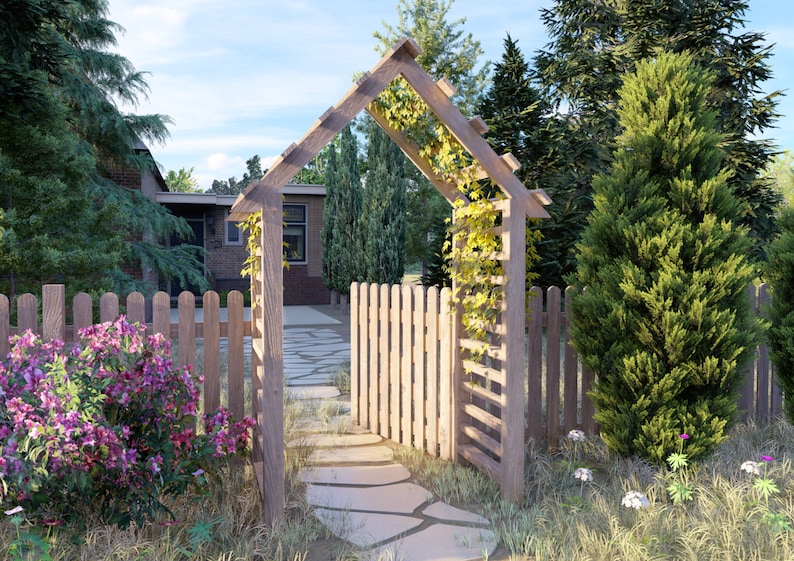 ARBOR GATE with fence plans 3 x 4 4 / step-by-step instructions / digital download / PDF file image 8