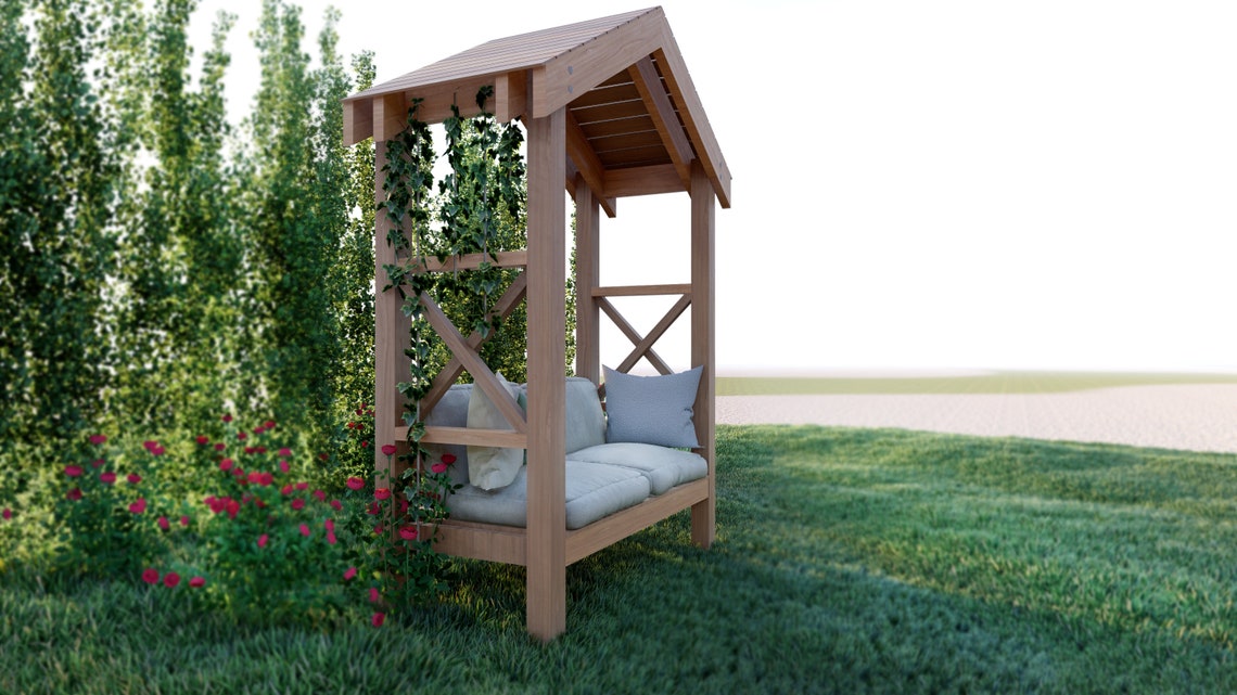 Arbor Bench Plans 36 X 68 / Stepbystep Instructions Etsy