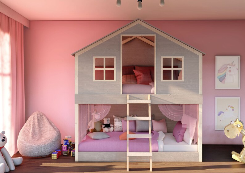 Playhouse Bed Plans 3 8 X 6 7/ Two Beds / Stepbystep Etsy