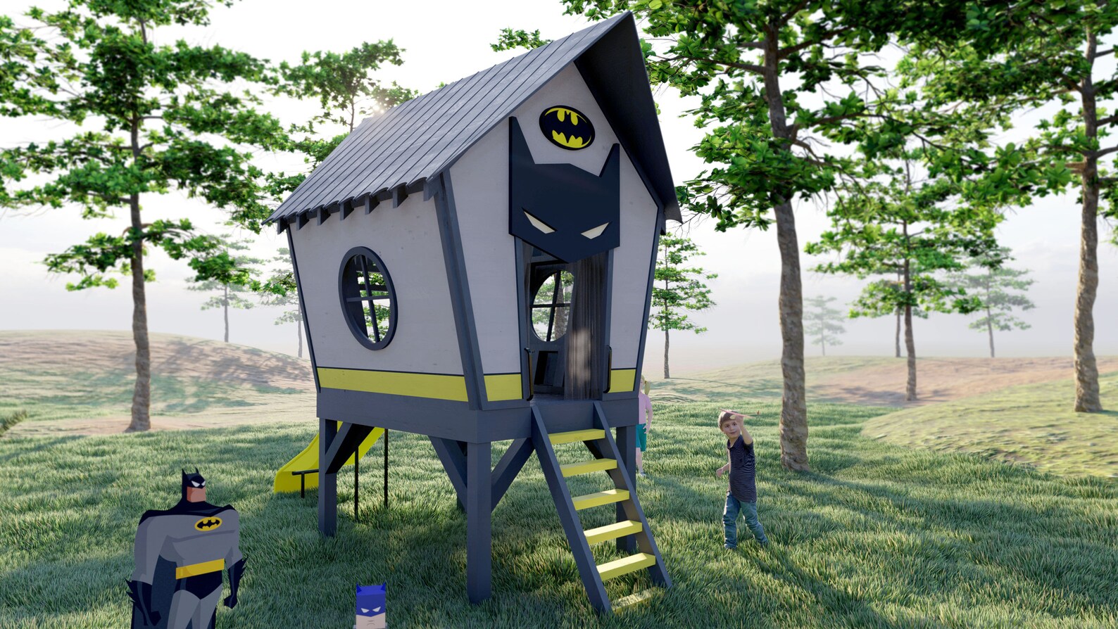PLAYHOUSE PLANS BATMAN 7' X 7' 3'' X Etsy