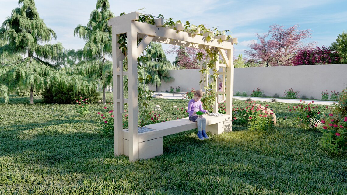 ARBOR BENCH Plans 9 7 X 1 6 / Stepbystep Instructions Etsy