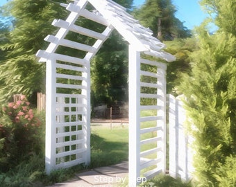 DIY Arbor Gate & Fence Plans ( 3' x 4' 4" ) - Build Your Own