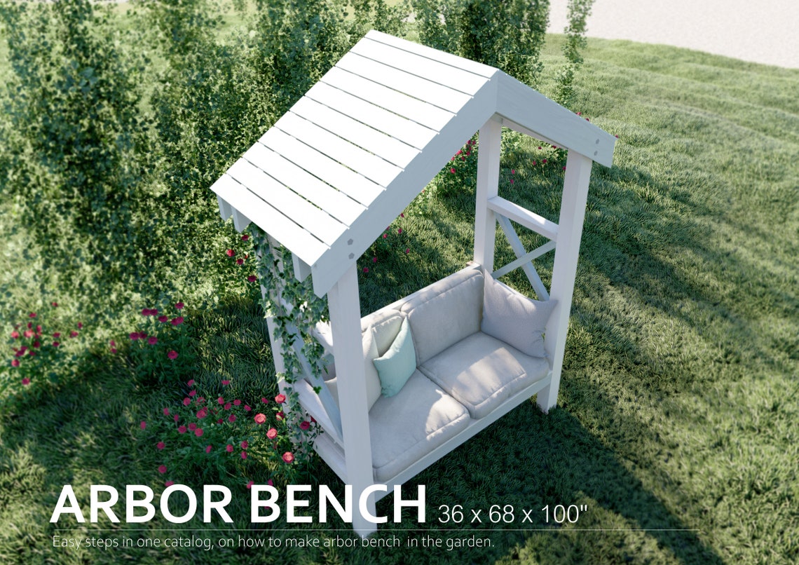 Arbor Bench Plans 36 X 68 / Stepbystep Instructions Etsy