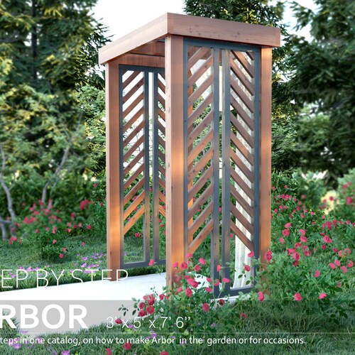 Garden Wood Arbor Plans 3' 2 X 6' 8 - Etsy