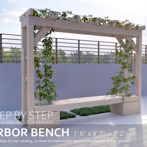 ARBOR BENCH Plans 9 7 X 1 6 / Stepbystep Instructions Etsy