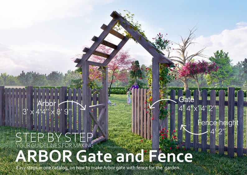 ARBOR GATE with fence plans 3 x 4 4 / step-by-step instructions / digital download / PDF file image 5