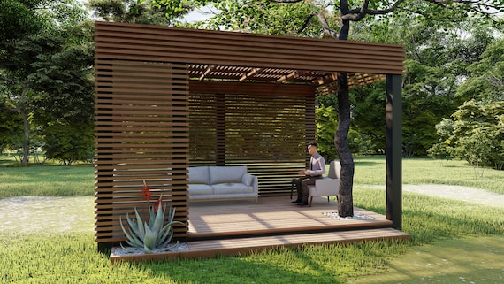 Ounce Desillusie Zoekmachinemarketing PERGOLA PLANS 12 x 16 ft / with a tree inside / step-by-step - Etsy België