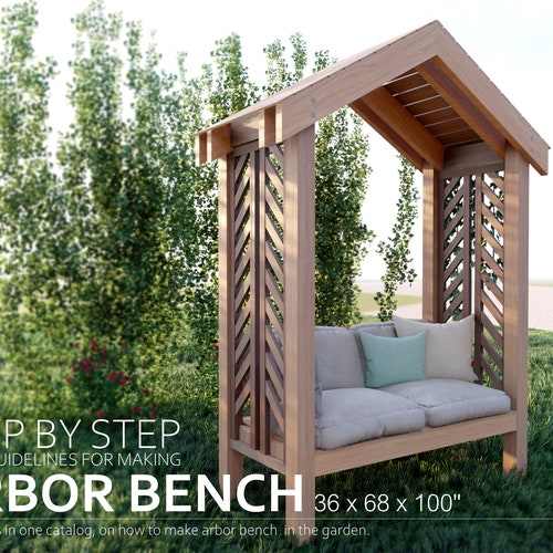 MODERN ARBOR BENCH Plans Pergola With Seat Etsy