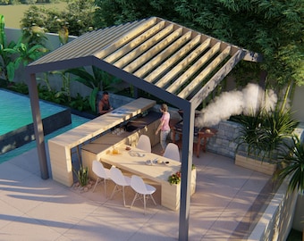 OUTDOOR KITCHEN plans 12X13 Ft / step by step how to DIY it in your garden / digital download / pdf file