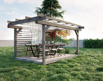 MODERN PERGOLA PLANS  118’’ x 162’’, step-by-step instructions, digital download