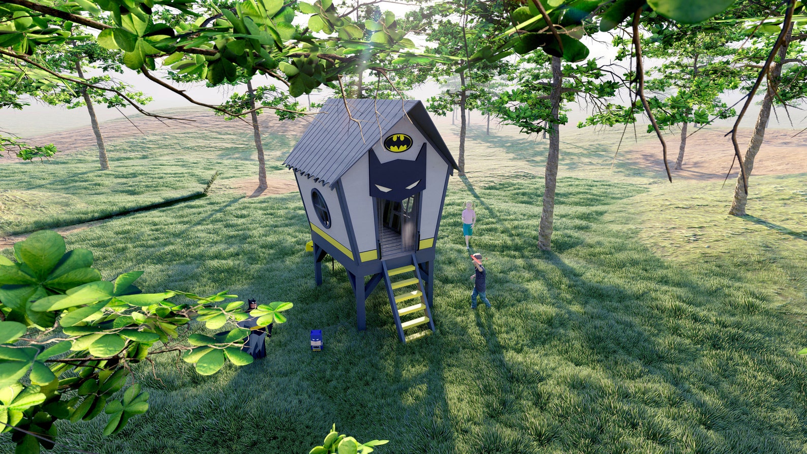 PLAYHOUSE PLANS BATMAN 7' X 7' 3'' X Etsy