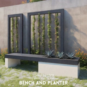 Bench, planter and trellis plans /  step-by-step instructions / digital download