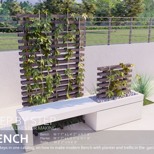 BENCH / Trellis / Planter Plans Etsy
