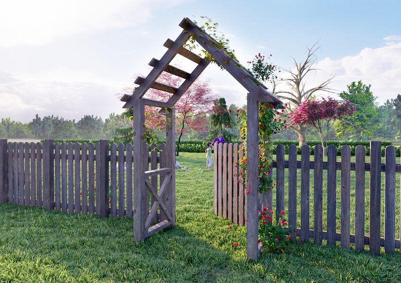 ARBOR GATE with fence plans 3 x 4 4 / step-by-step instructions / digital download / PDF file image 9