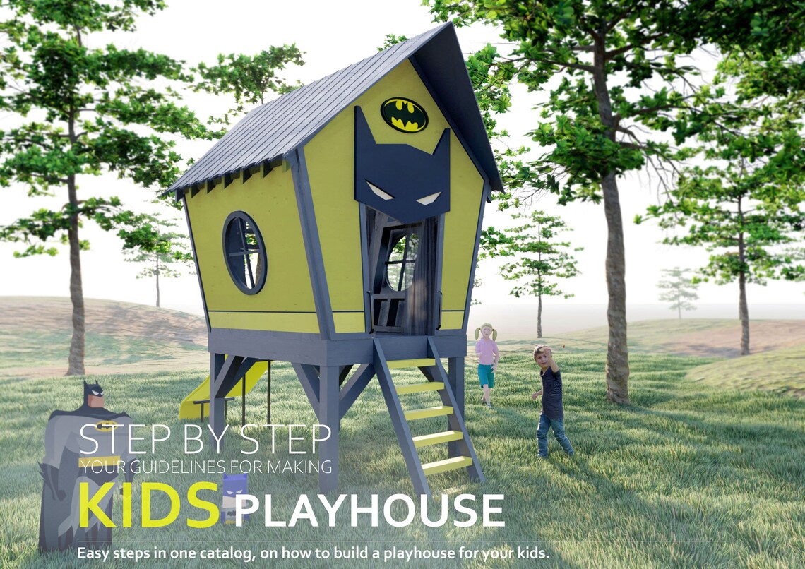 PLAYHOUSE PLANS BATMAN 7' X 7' 3'' X Etsy