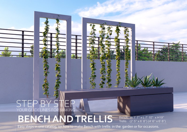 BENCH / Trellis / Planter Plans Etsy