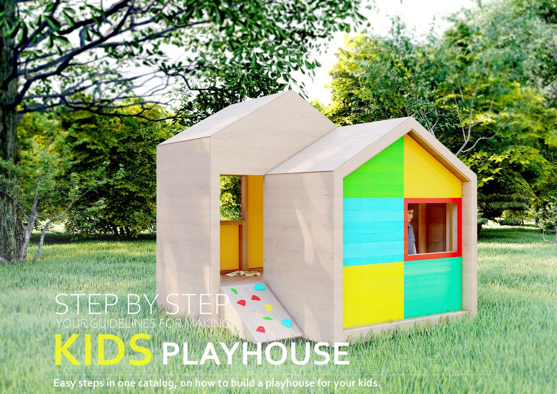 Playhouse Plans Double Aframe Playhouse Stepbystep Etsy