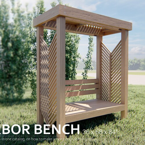 Arbor Bench Plans 36 X 68 / Stepbystep Instructions Etsy