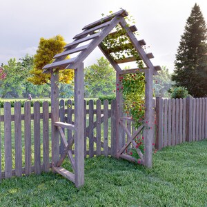 ARBOR GATE with fence plans 3 x 4 4 / step-by-step instructions / digital download / PDF file image 7