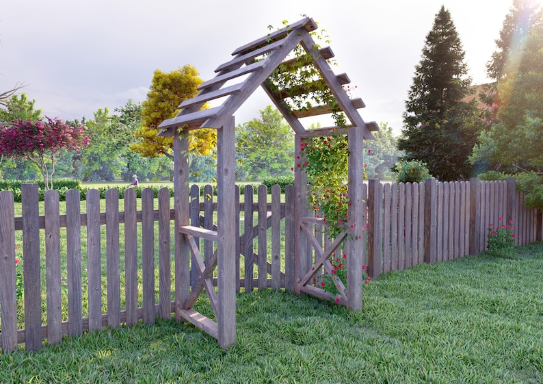 ARBOR GATE with fence plans 3 x 4 4 / step-by-step instructions / digital download / PDF file image 7