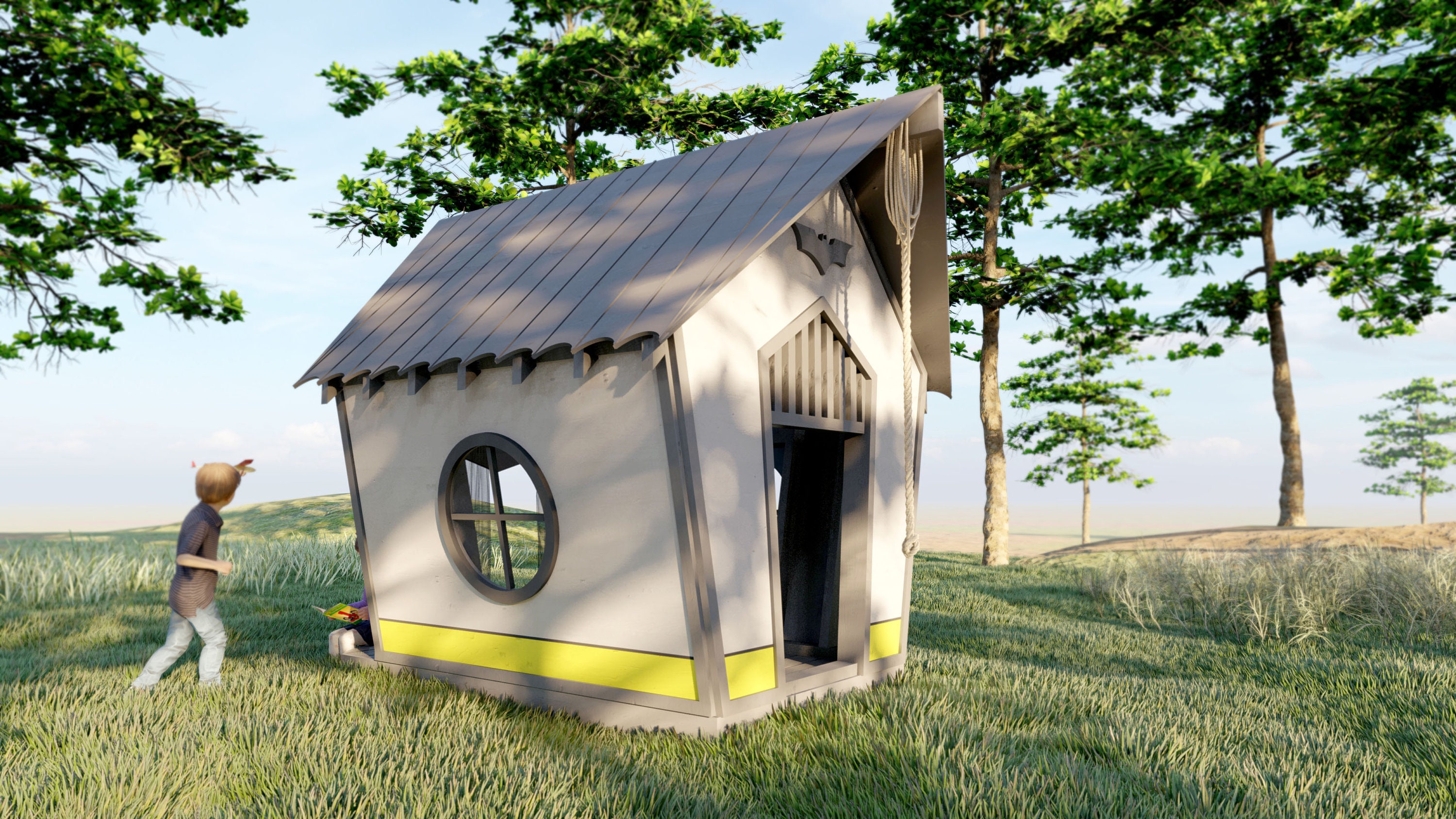 Playhouse Plansdiy Batman Wooden Playhouse 7 X 7 3 Etsy